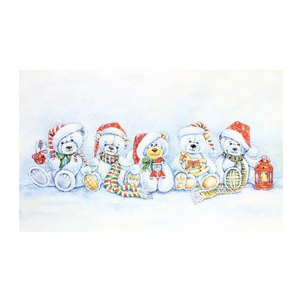 Рождественские мишки Принт для художественной вышивки Alisena AL1051а - Вышивка крестиком и бисером - Овца Рукодельница