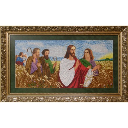 Ісус з апостолами у полі Канва з нанесеним малюнком для вишивання бісером Солес ІАП-СХ - Вишивка хрестиком і бісером - Овечка Рукодільниця