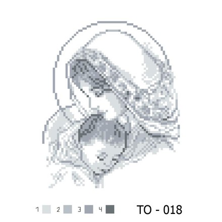 Схема картини Марія з дитям сіра для вишивки бісером на тканині ТО018ан1619 - Вишивка хрестиком і бісером - Овечка Рукодільниця