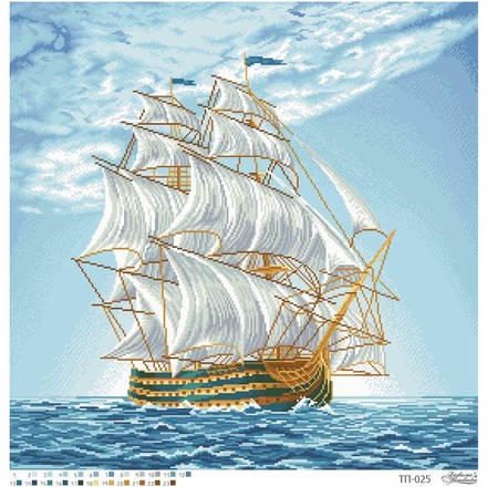 Схема картины Морское приключение для вышивки бисером на ткани ТП025ан6161 - Вышивка крестиком и бисером - Овца Рукодельница