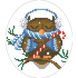Набір для вишивки бісером Барвиста Вишиванка Пошита новорічна іграшка Сонька (серія: Новорічні Сови) 14х16 ТР180аБ1416k