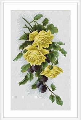 Желтые розы с виноградом. Набор для вышивания крестом. Luca-S (B2230) - Вышивка крестиком и бисером - Овца Рукодельница