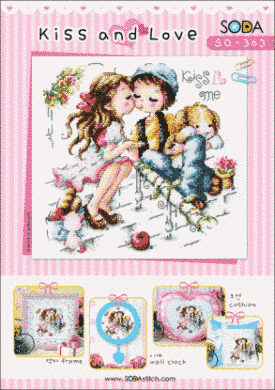 Поцілунок та любов. Схема для вишивання хрестиком. Soda Stitch (SO-363) - Вишивка хрестиком і бісером - Овечка Рукодільниця