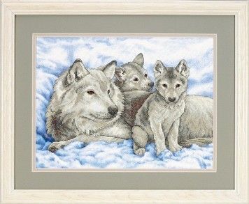 Набор для вышивания Dimensions Mother Wolf and Pups 13130 - Вышивка крестиком и бисером - Овца Рукодельница