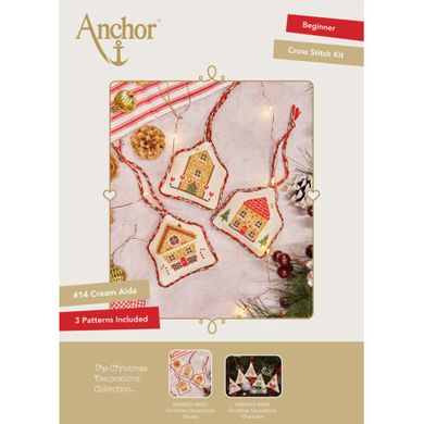 Набір для вишивання хрестиком Будиночки (Christmas Decorations: Houses) ANCHOR AKE0020-0001 - Вишивка хрестиком і бісером - Овечка Рукодільниця