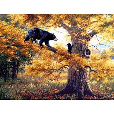 Медведи на дереве Набор для вышивания бисером ТМ АЛЕКСАНДРА ТОКАРЕВА 43-4880-НМ - Вишивка хрестиком і бісером - Овечка Рукодільниця