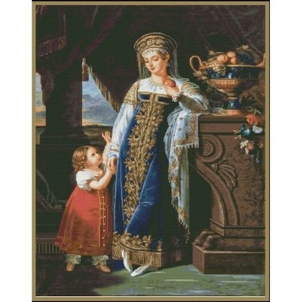 Княгиня Барятинська з донькою Набір для вишивання хрестиком Magic Cross Stitch 017MCS - Вишивка хрестиком і бісером - Овечка Рукодільниця