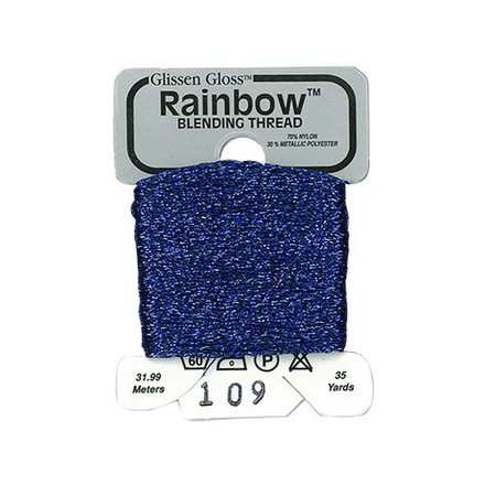 Rainbow Blending Thread 109 Midnight Blue Металлизированное мулине Glissen Gloss RBT109 - Вишивка хрестиком і бісером - Овечка Рукодільниця