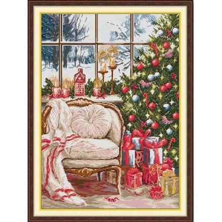 Різдвяний подарунок Набір для вишивання хрестиком з друкованою схемою на тканині Joy Sunday FA432 - Вышивка крестиком и бисером - Овца Рукодельница