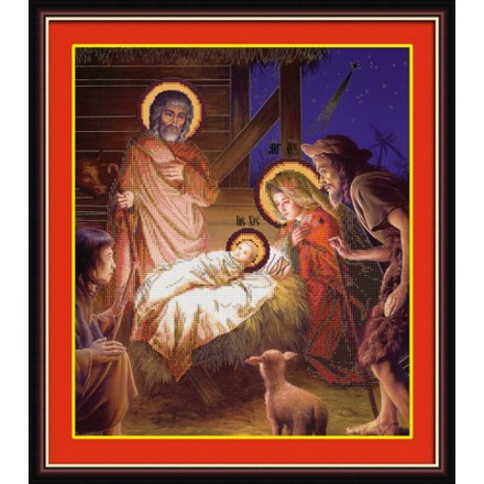 Набор для рисования камнями 5D-030 Lasko Рождество Христово - Вышивка крестиком и бисером - Овца Рукодельница