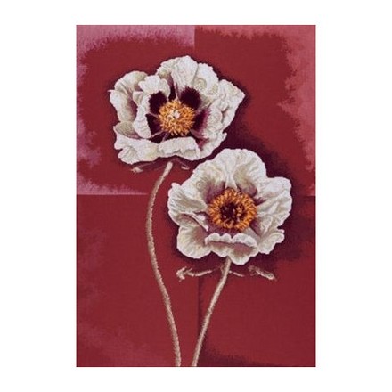 Набор для вышивания Lanarte L34853 Белые цветы на красном фоне (White flowers on contrast wit red) - Вышивка крестиком и бисером - Овца Рукодельница