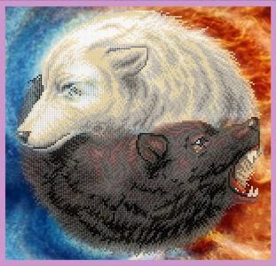 Две стихии. Ткань для вышивания бисером. Картины бисером (S-215кб) - Вышивка крестиком и бисером - Овца Рукодельница