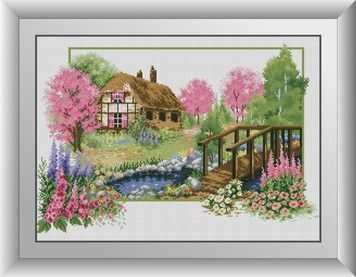 Набор для рисования камнями алмазная живопись Dream Art Дом в саду (квадратные, полная) 30798D - Вышивка крестиком и бисером - Овца Рукодельница
