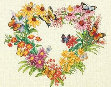 Набор для вышивания Dimensions 70-35336 Wildflower Wreath/Венок из полевых цветов - Вышивка крестиком и бисером - Овца Рукодельница