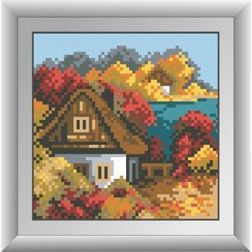 Набор для рисования камнями алмазная живопись Dream Art Осенний домик (квадратные, полная) 30486D - Вышивка крестиком и бисером - Овца Рукодельница