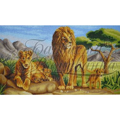 Схема картини Сімейство левів для вишивки бісером на тканині ТТ013ан6335 - Вишивка хрестиком і бісером - Овечка Рукодільниця