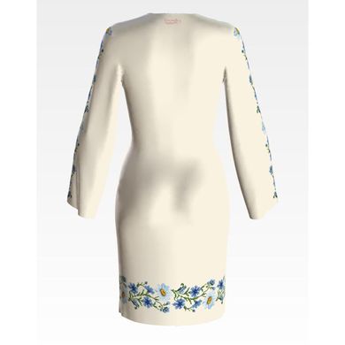 Набір для вишивки нитками Барвиста Вишиванка заготовки жіночої сукні – вишиванки Ромашки і волошки ПЛ191дМннннi