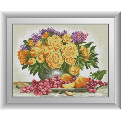Натюрморт с розами и виноградом. Dream Art (30628D) - Вышивка крестиком и бисером - Овца Рукодельница