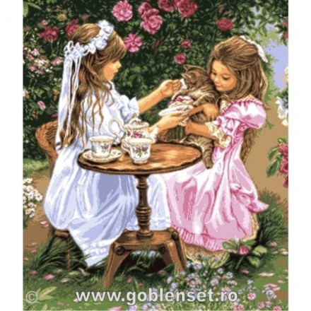 Набор для вышивания гобелен Goblenset G1060 Время пить чай - Вышивка крестиком и бисером - Овца Рукодельница