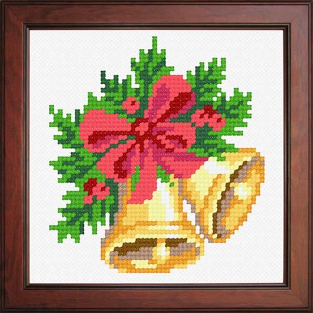 Рождественские колокольчики Ткань для вышивания с нанесённым рисунком Orchidea O-1207 - Вышивка крестиком и бисером - Овца Рукодельница