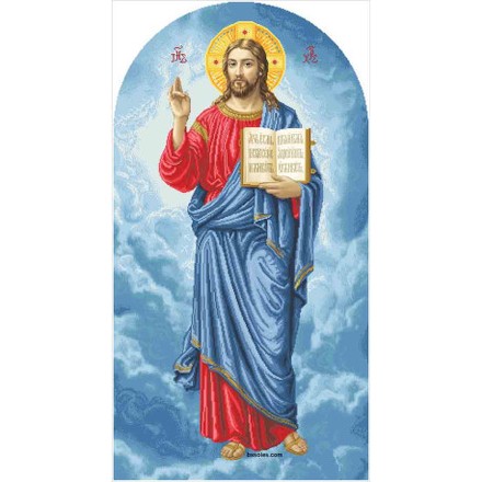 Ісус (намісна), великий Канва з нанесеним малюнком для вишивання бісером Солес ІН-В-СХ - Вишивка хрестиком і бісером - Овечка Рукодільниця