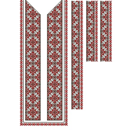 Заготовка мужской вставки для сорочки Львовская для вышивки бисером ВЧ044кБнннн