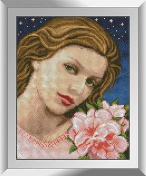 Набір для малювання каменями алмазний живопис Dream Art Дівчина з азалією (квадратні, повна) 31331D - Вишивка хрестиком і бісером - Овечка Рукодільниця