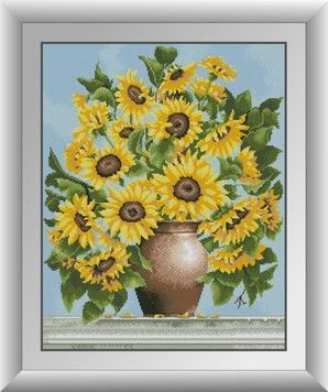 Набор для рисования камнями алмазная живопись Dream Art Ваза с подсолнухами (квадратные, полная) 30627D - Вышивка крестиком и бисером - Овца Рукодельница