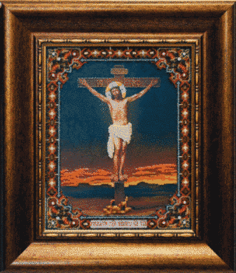 Распятие Господа Нашего Иисуса Христа. Премиум коллекция икона. Чаривна мить (Б-1088) - Вышивка крестиком и бисером - Овца Рукодельница