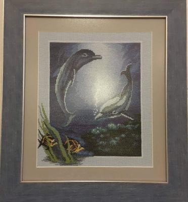 Дельфіни - Вишивка хрестиком і бісером - Овечка Рукодільниця