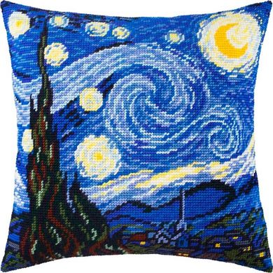 Звездная ночь В. ван Гог.. Набор для вышивания подушки. Чарівниця (V-185) - Вышивка крестиком и бисером - Овца Рукодельница