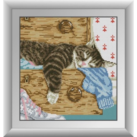 Спящий кот. Dream Art (30373D) - Вышивка крестиком и бисером - Овца Рукодельница