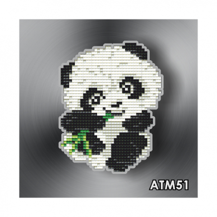Панда с бамбуком ArtSolo Набор алмазной живописи. Магнит АТМ51 - Вышивка крестиком и бисером - Овца Рукодельница