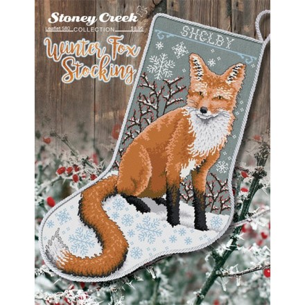 Winter Fox Stocking Схема для вышивания крестом Stoney Creek LFT580 - Вишивка хрестиком і бісером - Овечка Рукодільниця