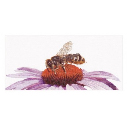 Набір для вишивання хрестиком Bee on Echinacea Linen Thea Gouverneur 549 - Вышивка крестиком и бисером - Овца Рукодельница