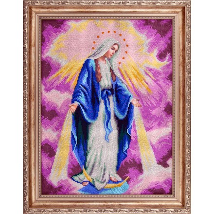 Непорочне зачаття Діви Марії Атлас з малюнком для часткової вишивки бісером Ангеліка A-504 - Вишивка хрестиком і бісером - Овечка Рукодільниця