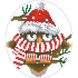 Набір для вишивки бісером Барвиста Вишиванка Пошита новорічна іграшка Розумник (серія: Новорічні Сови) 14х16 ТР183аБ1416k