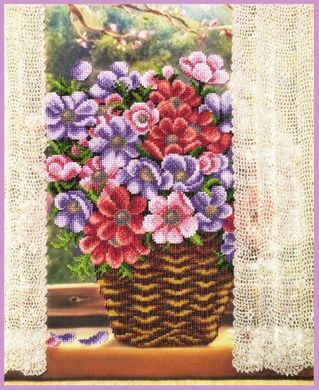 Квіти біля вікна. Схема для вишивання бісером. Картини Бісером (S-231кб) - Вишивка хрестиком і бісером - Овечка Рукодільниця