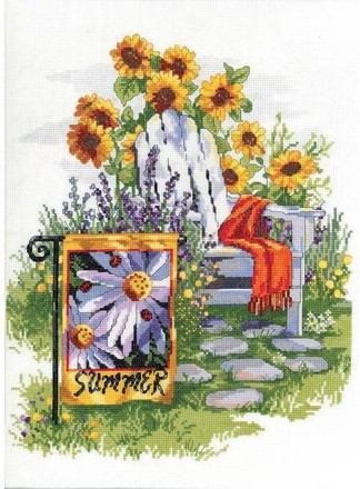 Summer Garden Flag Летний сад. Набор для вышивания крестом. Janlynn (023-0615) - Вышивка крестиком и бисером - Овца Рукодельница