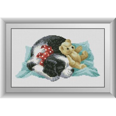 Спящий щенок. Dream Art (30587D) - Вышивка крестиком и бисером - Овца Рукодельница