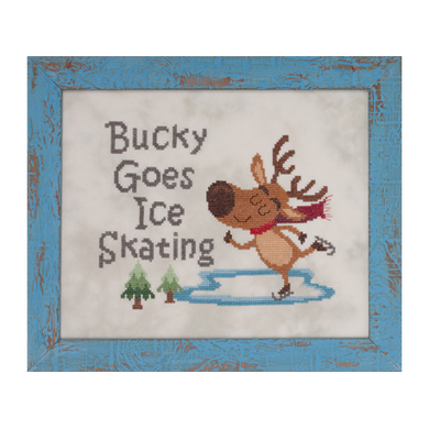 GP-269 Схема "Bucky Goes Ice Skating" Glendon Place - Вишивка хрестиком і бісером - Овечка Рукодільниця