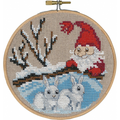 Набір для вишивання "Кролики та ельф (Rabbits & Elfs)" PERMIN - Вишивка хрестиком і бісером - Овечка Рукодільниця