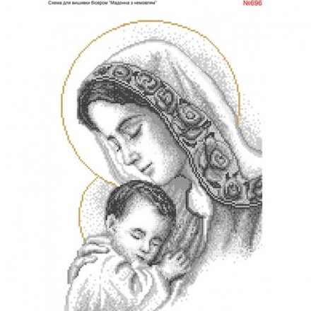 Мадонна з немовлям Схема для вишивки бісером Biser-Art 696ба - Вишивка хрестиком і бісером - Овечка Рукодільниця