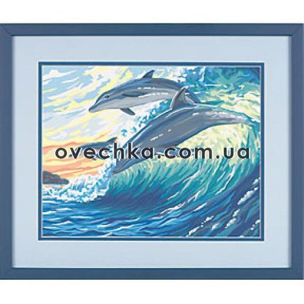 Дельфіни у хвилі. Набір для малювання фарби. Діменшенс Dimensions (91211) - Вишивка хрестиком і бісером - Овечка Рукодільниця