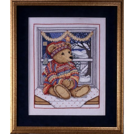 Набор для вышивания Design Works 5447 Bear at Window - Вышивка крестиком и бисером - Овца Рукодельница
