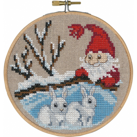 Набір для вишивання "Кролики та ельф (Rabbits & Elfs)" PERMIN - Вишивка хрестиком і бісером - Овечка Рукодільниця