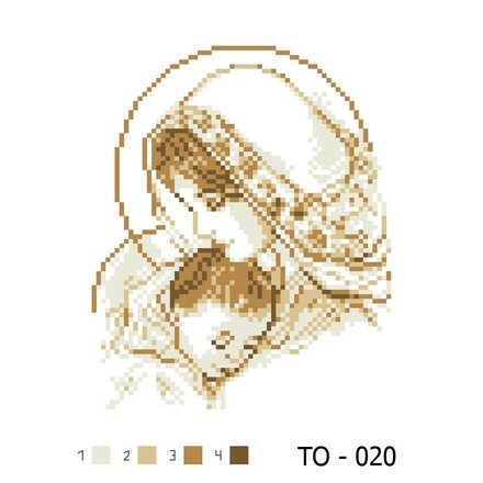 Схема картины Мария с ребенком коричневая для вышивки бисером на ткани ТО020ан1619 - Вышивка крестиком и бисером - Овца Рукодельница