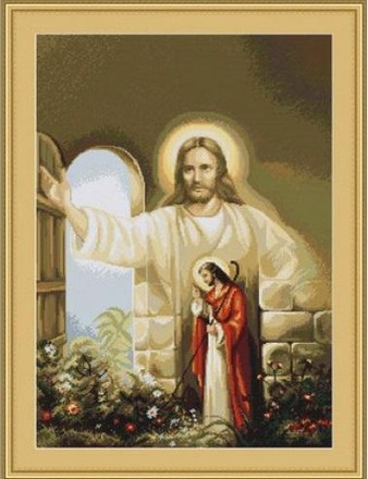 Иисус стучащийся в дверь. Набор для вышивания крестом. Luca-S (B411) - Вышивка крестиком и бисером - Овца Рукодельница