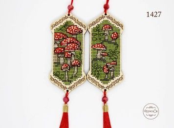 Мухомор Набір для вишивання хрестиком на дерев'яній основі ФрузелОк 1427ф - Вишивка хрестиком і бісером - Овечка Рукодільниця
