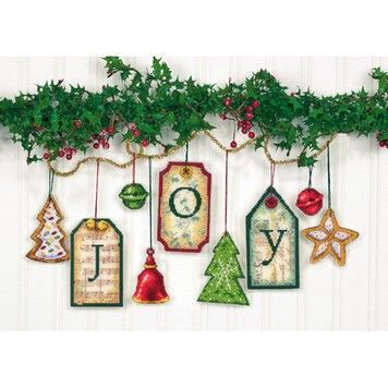 Набір для вишивання Dimensions 70-08849 Joy Tag Ornaments - Вишивка хрестиком і бісером - Овечка Рукодільниця